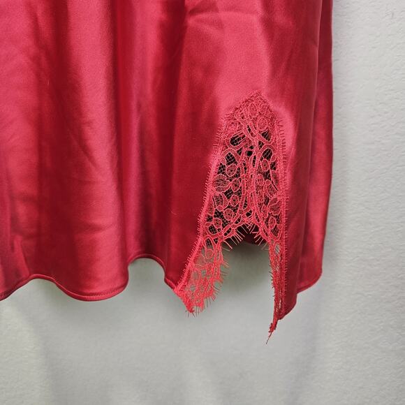 NEW Victorias Secret Set Chemise Nightie XL V-String Panties L Red Lace Satin - Picture 6 of 14